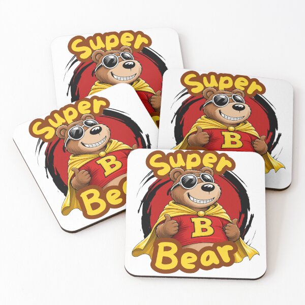 Item preview, Super Bear - Cool Cartoon Hero Bear with Yellow Cape designed and sold by Peanutspixel.