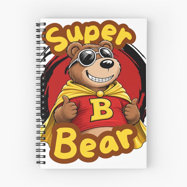 Item preview, Super Bear - Cool Cartoon Hero Bear with Yellow Cape designed and sold by Peanutspixel.