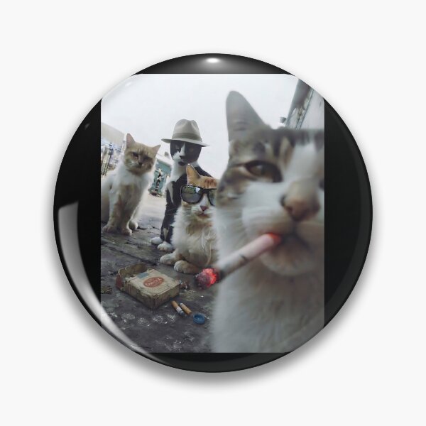 Item preview,  Cats Smoking Cigarette Funny Gangster Cat Life Meme designed and sold by DarrinReilly.