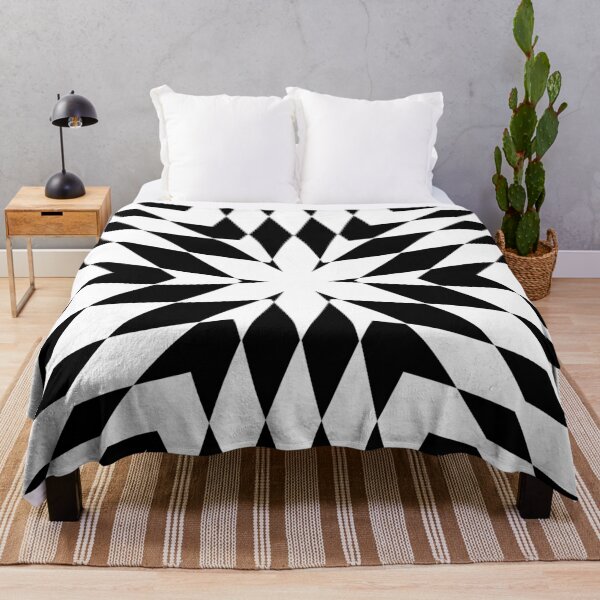 Item preview, Symmetrical Black and White Kaleidoscope Pattern designed and sold by TheFlyingBunny.
