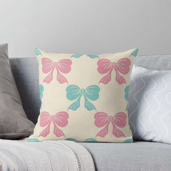 Item preview, Large Two Tone Coquette Bow Toile Pink Mint designed and sold by DColourMuse.