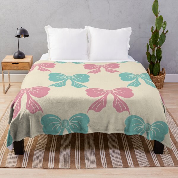 Item preview, Large Two Tone Coquette Bow Toile Pink Mint designed and sold by DColourMuse.