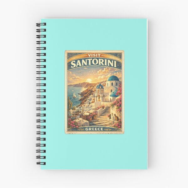 Item preview, Vintage Visit Santorini Greece Travel Poster designed and sold by AuudiVasustudio.