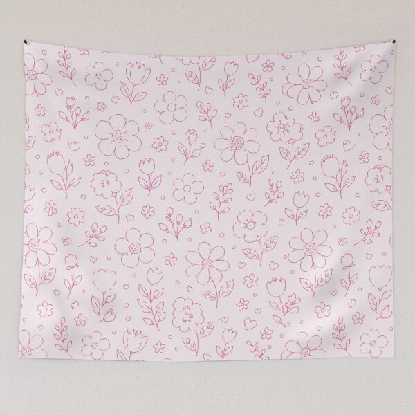 Item preview, A cute and whimsical pattern of pink flowers designed and sold by ellinnur.