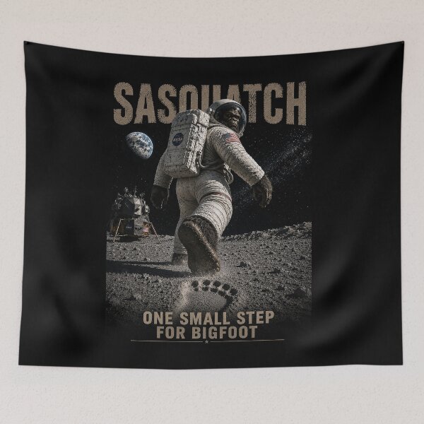 Item preview, CRYPTIDS - Sasquatch - one small step for bigfoot designed and sold by MetusArt.