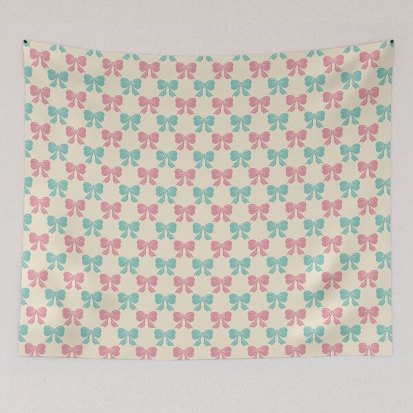 Item preview, Small Two Tone Coquette Bow Toile Pink Mint designed and sold by DColourMuse.