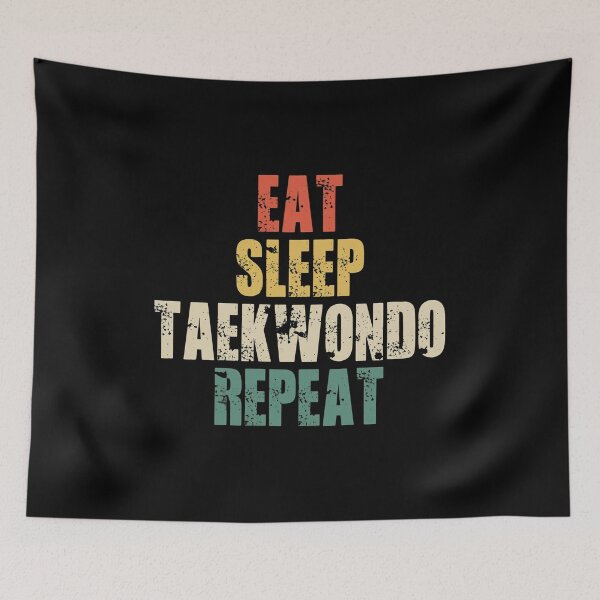 Item preview, Eat Sleep Taekwondo Repeat Distressed Retro designed and sold by GiaoCalonas.