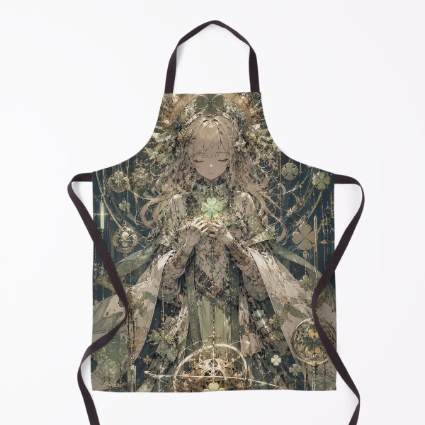 Item preview, Green Anime Fantasy Art with Celestial Clover designed and sold by Japan-kanji-ya.