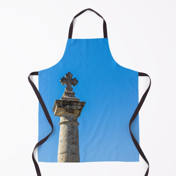 Item preview, Stone Cross on Historic Column Against Clear Blue Sky, Religious Monument Detail designed and sold by Nmallia.