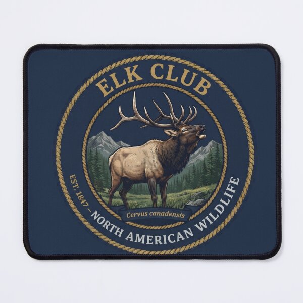 Item preview, Elk Club Vintage Badge North American Wildlife designed and sold by CalmCapy Co.