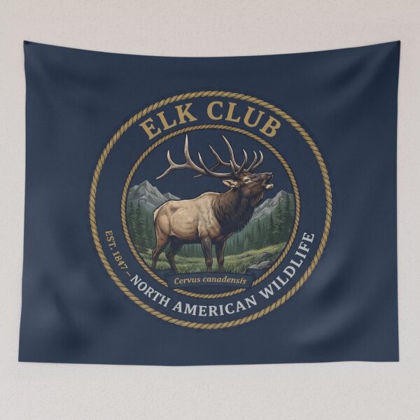 Item preview, Elk Club Vintage Badge North American Wildlife designed and sold by CalmCapy Co.