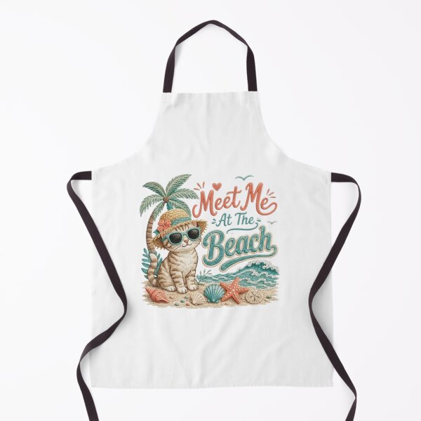 Item preview, Meet Me at the Beach | Cute Summer Cat Beach Illustration designed and sold by PixelStyle Studio.