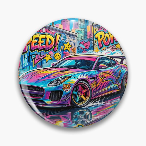 Item preview, Widebody Grand Tourer Drifting Through Vibrant Neon Cityscape designed and sold by RevUpDesign.
