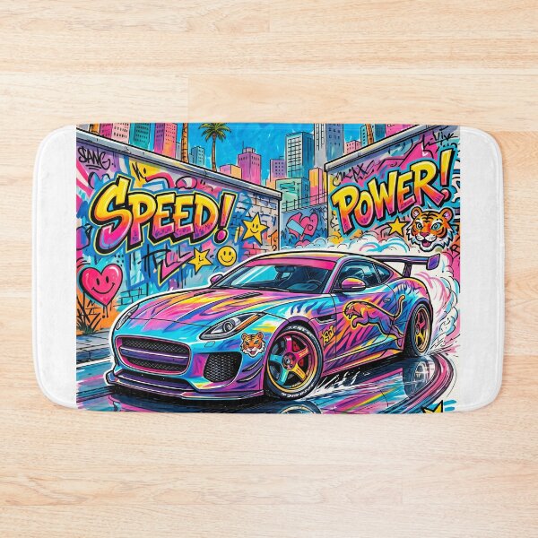 Item preview, Widebody Grand Tourer Drifting Through Vibrant Neon Cityscape designed and sold by RevUpDesign.