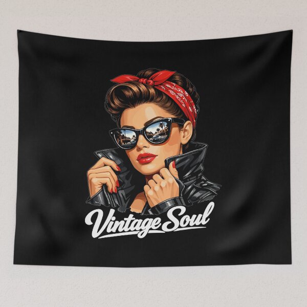 Item preview, Vintage Soul – Cool Rockabilly Pin-Up Design designed and sold by Pineapple-Tree.