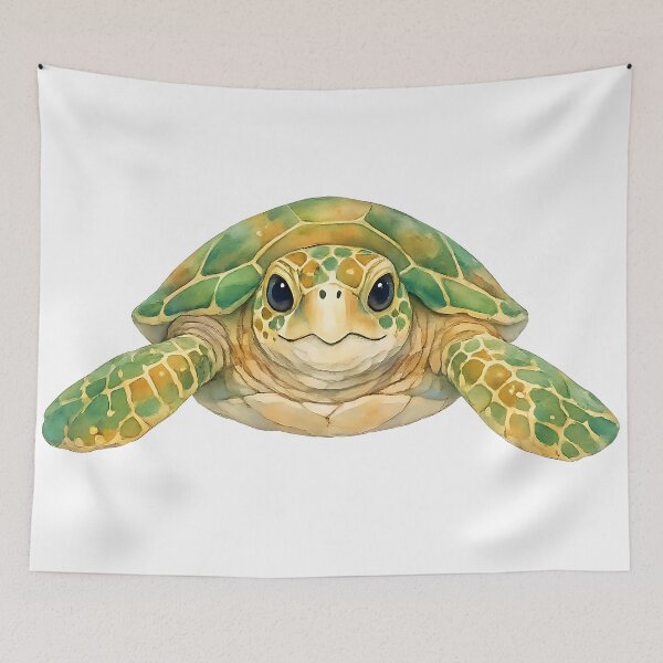 Item preview, Green Sea Turtle Watercolour Illustration designed and sold by Jaruart.