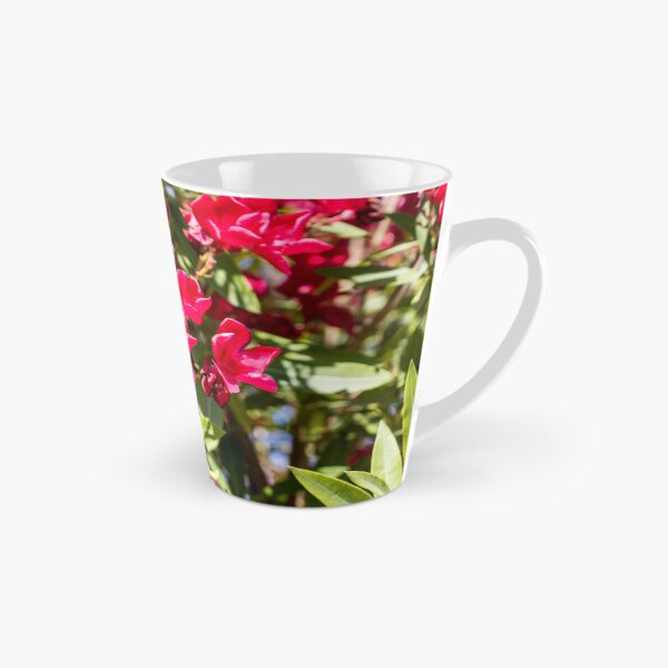 Item preview, Bright Red Oleander Flowers In Sunlit Garden With Green Leaves And Summer Bloom designed and sold by Nmallia.