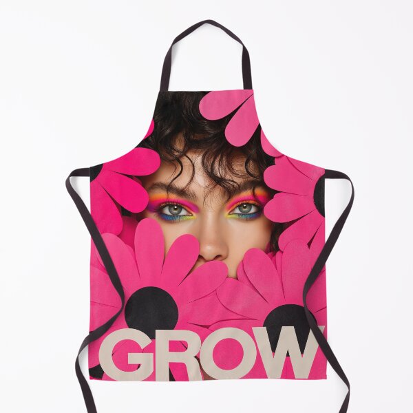 Item preview, Floral portrait of a girl with rainbow eye makeup and word grow designed and sold by Stardust Closet.