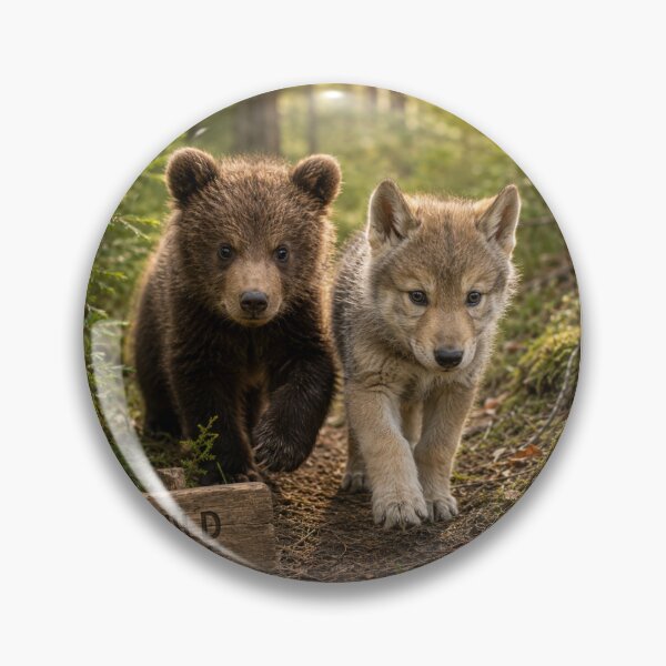Item preview, Wild Pals Bear Cub Wolf Cub Forest Friends designed and sold by BagFactoryUK.