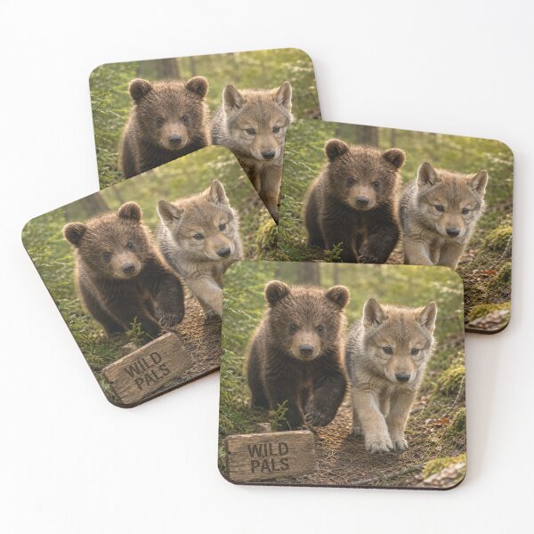 Item preview, Wild Pals Bear Cub Wolf Cub Forest Friends designed and sold by BagFactoryUK.