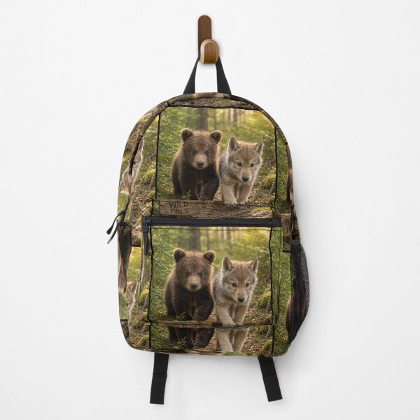 Item preview, Wild Pals Bear Cub Wolf Cub Forest Friends designed and sold by BagFactoryUK.