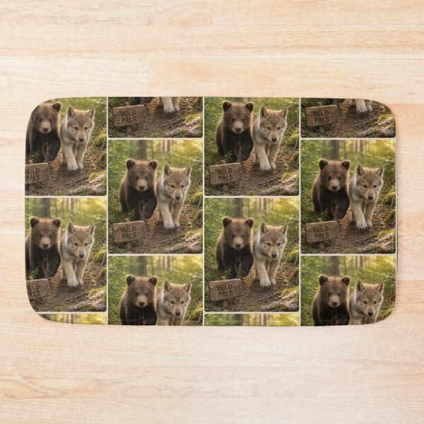 Item preview, Wild Pals Bear Cub Wolf Cub Forest Friends designed and sold by BagFactoryUK.