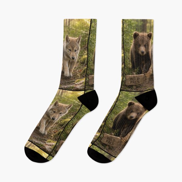 Item preview, Wild Pals Bear Cub Wolf Cub Forest Friends designed and sold by BagFactoryUK.