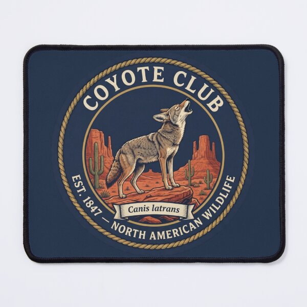 Item preview, Coyote Club Vintage Badge North American Wildlife designed and sold by CalmCapy Co.