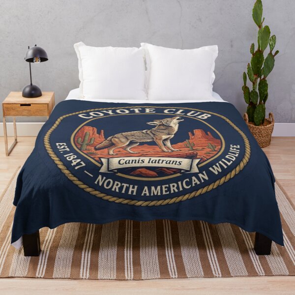 Item preview, Coyote Club Vintage Badge North American Wildlife designed and sold by CalmCapy Co.