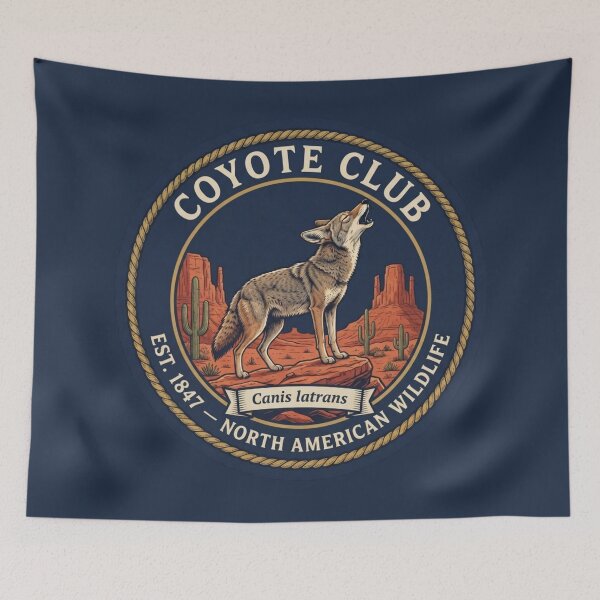 Item preview, Coyote Club Vintage Badge North American Wildlife designed and sold by CalmCapy Co.