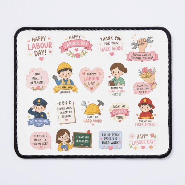 Item preview, A collage of small labor day graphics designed and sold by ellinnur.