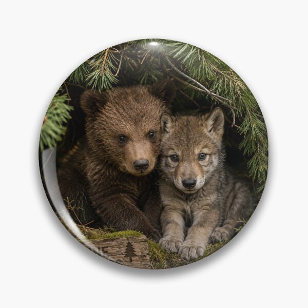 Item preview, Cute Bear Wolf Cub Pine Friends Forest Animals designed and sold by BagFactoryUK.