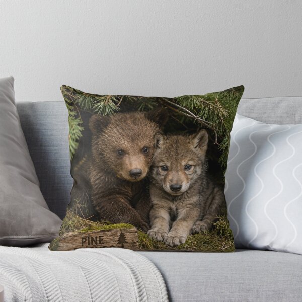 Item preview, Cute Bear Wolf Cub Pine Friends Forest Animals designed and sold by BagFactoryUK.