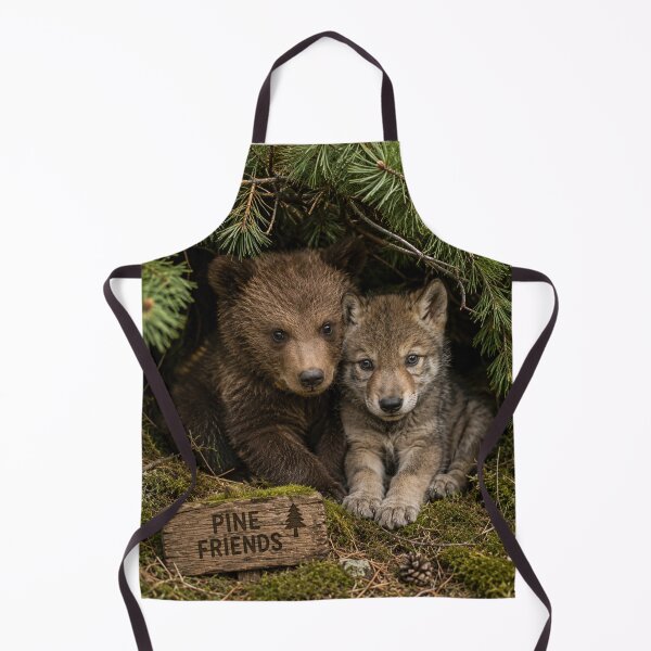 Item preview, Cute Bear Wolf Cub Pine Friends Forest Animals designed and sold by BagFactoryUK.