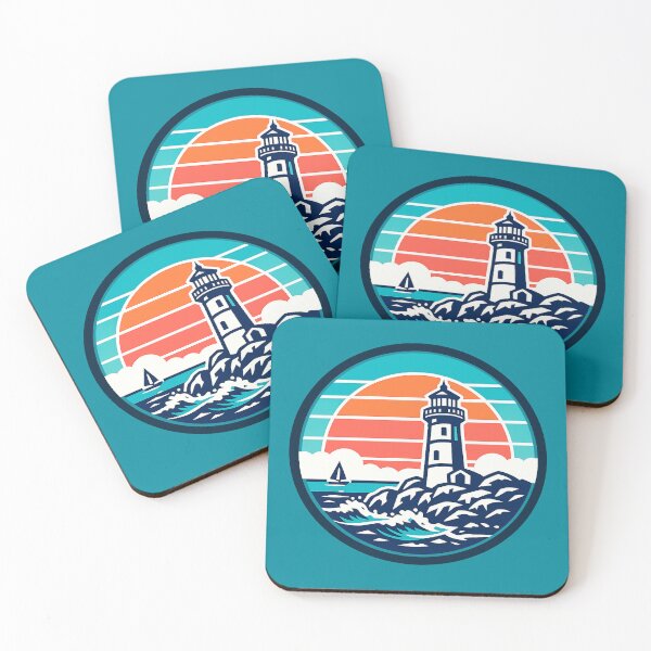 Item preview, Vintage Ocean Lighthouse Logo | Retro Coastal Sailing & Nautical Design designed and sold by Timber-Trail.