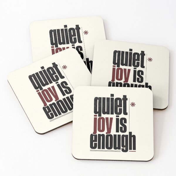 Item preview, Quiet Joy Is Enough – Minimalist Mindfulness Typography designed and sold by CosmicQuietLab.