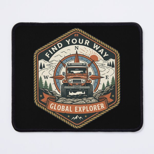 Item preview, Vintage Hexagon 4x4 Adventure Truck Emblem designed and sold by Global-Command.