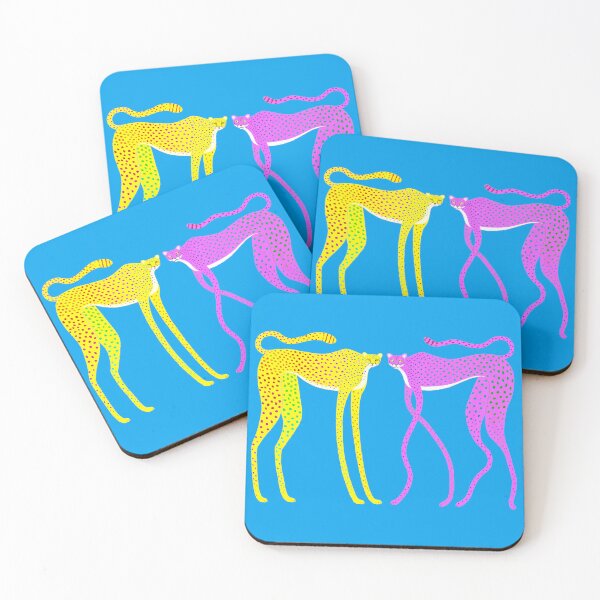 Item preview, Yellow Cheetah and Pink Cheetah designed and sold by TamaAnimalArt.