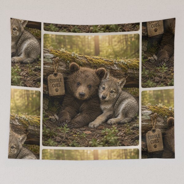 Item preview, Cuddle Cubs Adorable Bear Wolf Cub Forest Friends designed and sold by BagFactoryUK.
