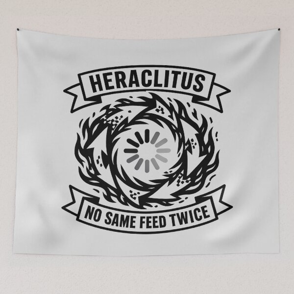 Item preview, No Same Feed Twice Cyberpunk Heraclitus Loading Fire designed and sold by MeaningIsUse.
