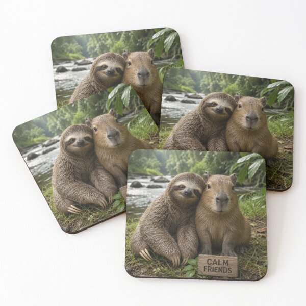 Item preview, Calm Friends Sloth and Capybara Jungle Animals designed and sold by BagFactoryUK.
