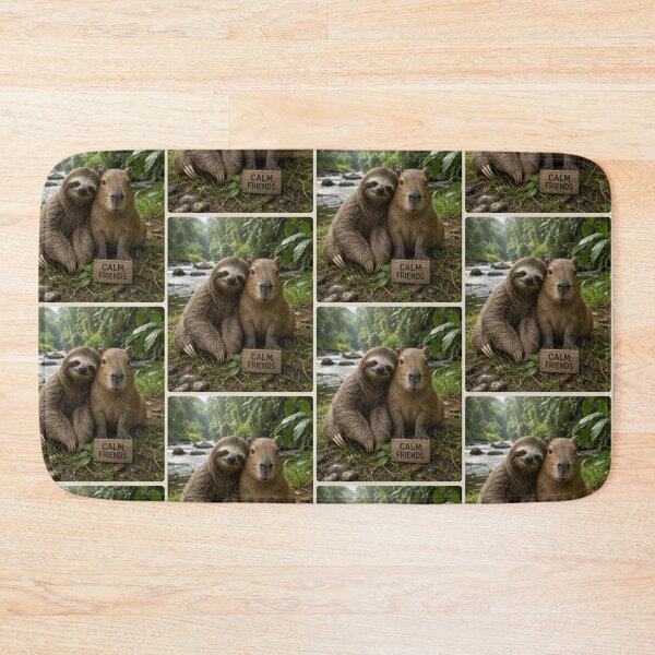 Item preview, Calm Friends Sloth and Capybara Jungle Animals designed and sold by BagFactoryUK.