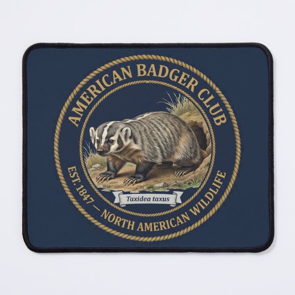 Item preview, American Badger Club Vintage Badge North American Wildlife designed and sold by CalmCapy Co.