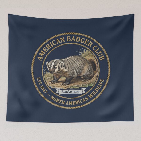 Item preview, American Badger Club Vintage Badge North American Wildlife designed and sold by CalmCapy Co.