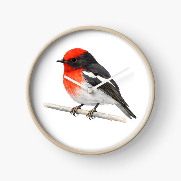 Item preview, Scarlet Red-capped Robin Watercolour Painting designed and sold by Jaruart.