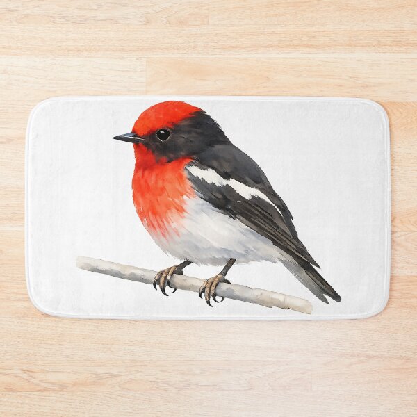 Item preview, Scarlet Red-capped Robin Watercolour Painting designed and sold by Jaruart.