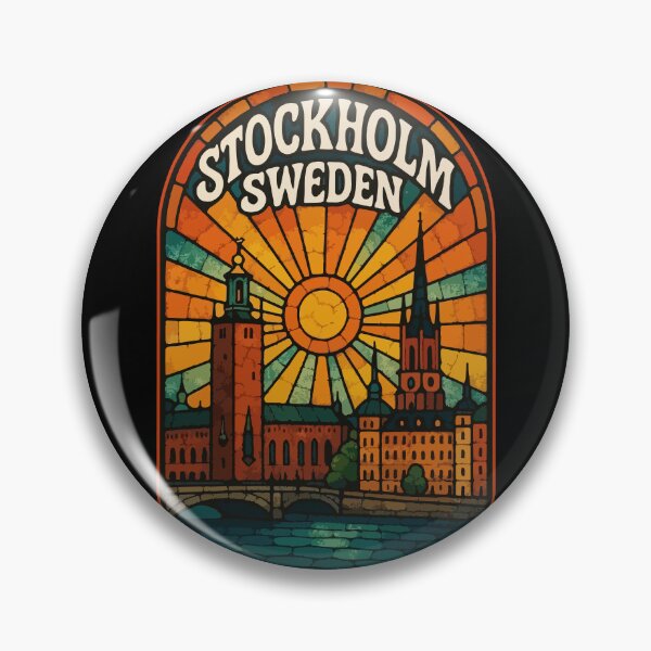 Item preview, Stockholm Sweden Cityscape Stained Glass Travel designed and sold by TomFrontierArt.