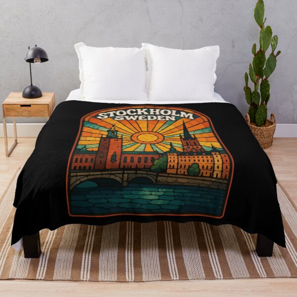 Item preview, Stockholm Sweden Cityscape Stained Glass Travel designed and sold by TomFrontierArt.