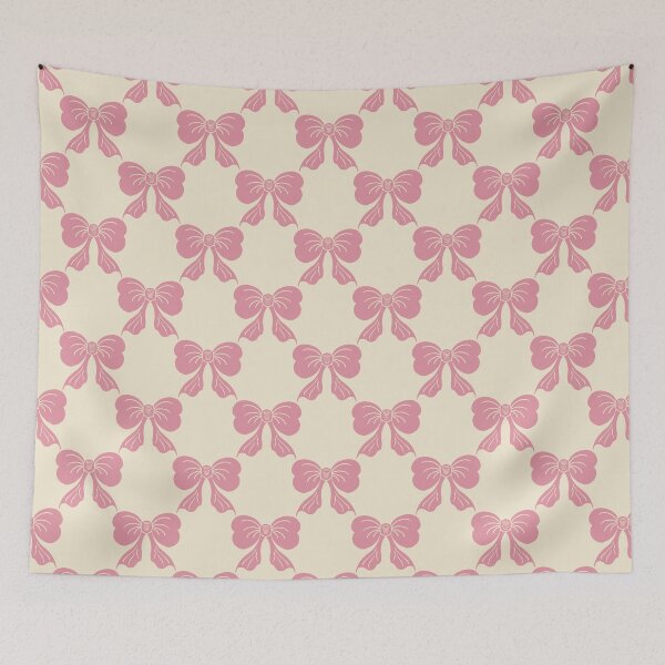 Item preview, Medium Sweet Coquette Bow Toile Pink Cream Pattern designed and sold by DColourMuse.