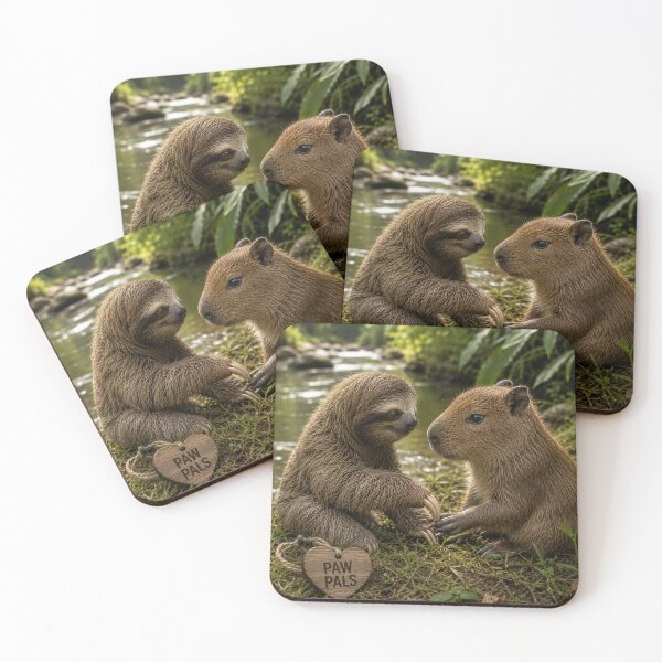 Item preview, Paw Pals Sloth Capybara Cute Animal Friends designed and sold by BagFactoryUK.